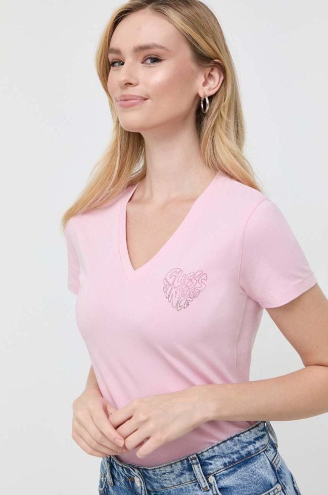 Футболка Guess жіночий колір рожевий (3501695)