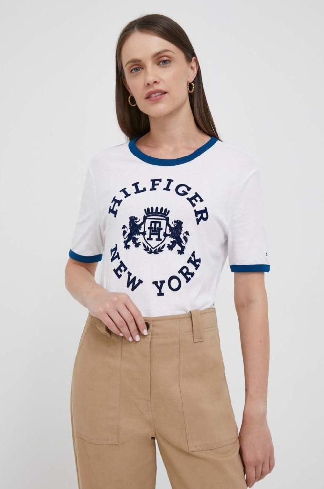 Бавовняна футболка Tommy Hilfiger колір білий (3459801)