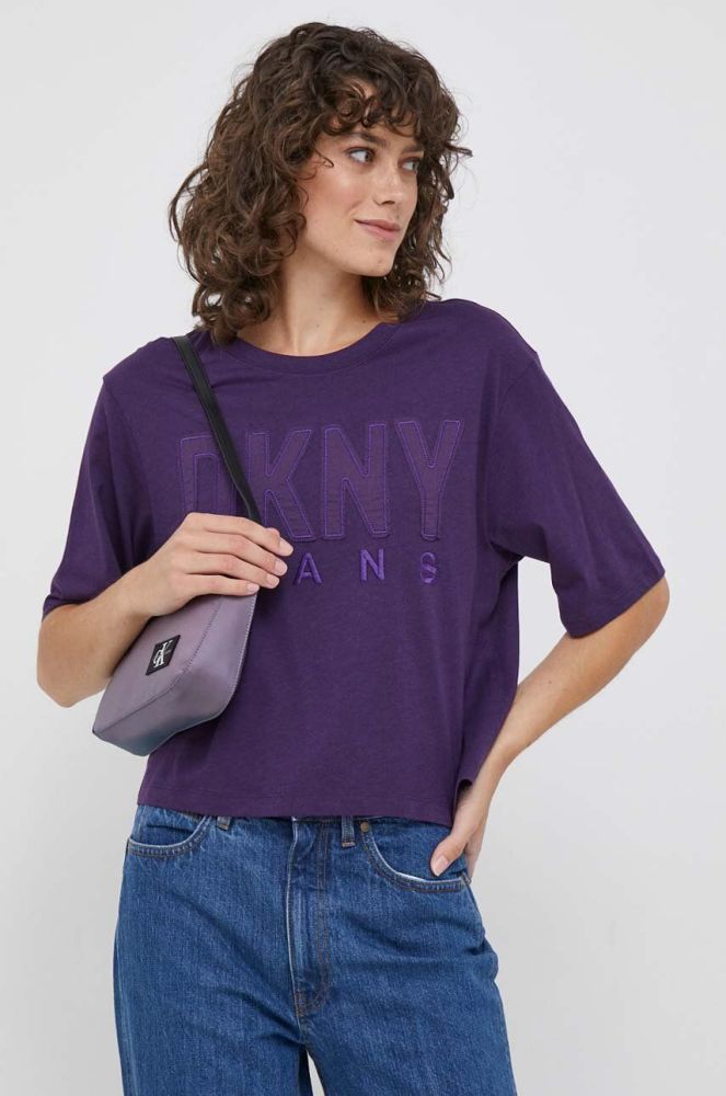 Футболка Dkny жіночий колір фіолетовий (3471617)