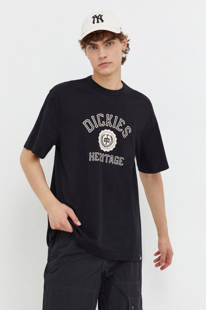 Бавовняна футболка Dickies колір чорний з принтом (3513142)