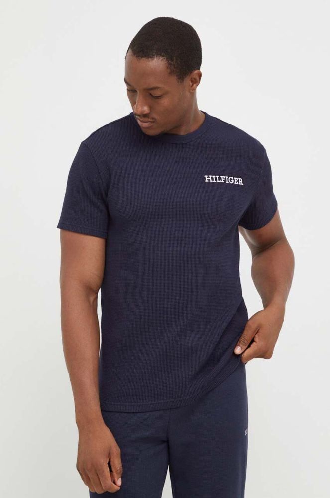 Бавовняна футболка lounge Tommy Hilfiger колір синій однотонний