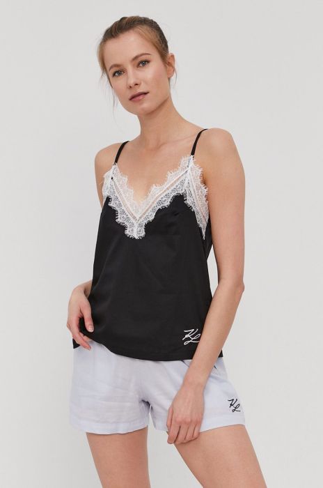 Піжамний топ Karl Lagerfeld колір чорний (1457307)