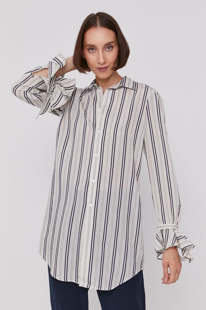 Сорочка Polo Ralph Lauren жіноча колір білий regular класичний комір