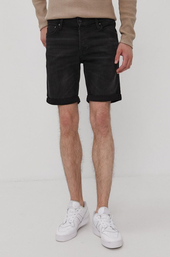 Джинсові шорти Jack & Jones чоловічі колір чорний (1487380)
