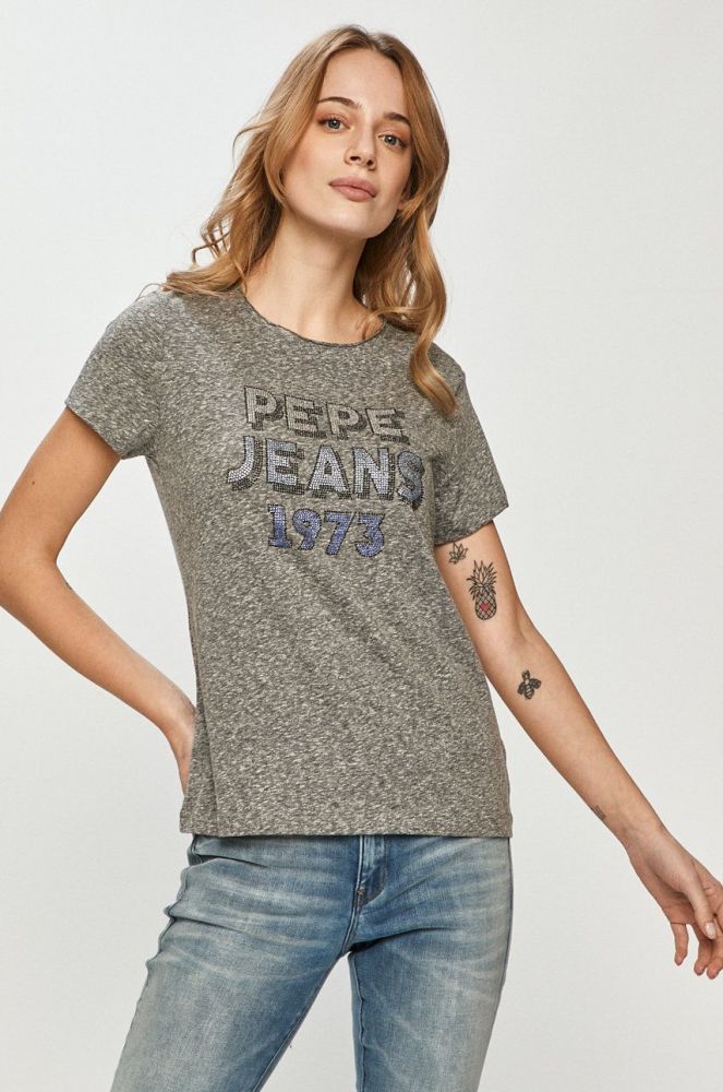 Pepe Jeans - Футболка Bibiana колір сірий