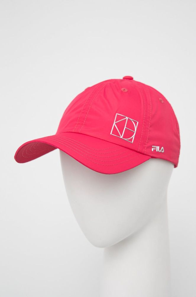 Кепка Fila колір рожевий однотонна