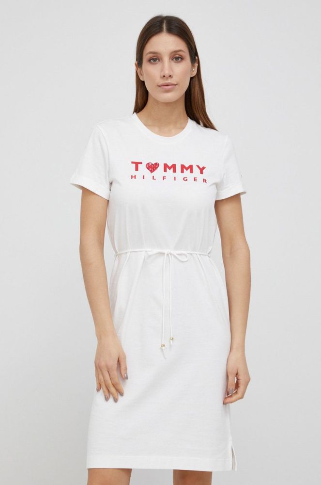 Бавовняна сукня Tommy Hilfiger колір білий mini пряма (2005823)