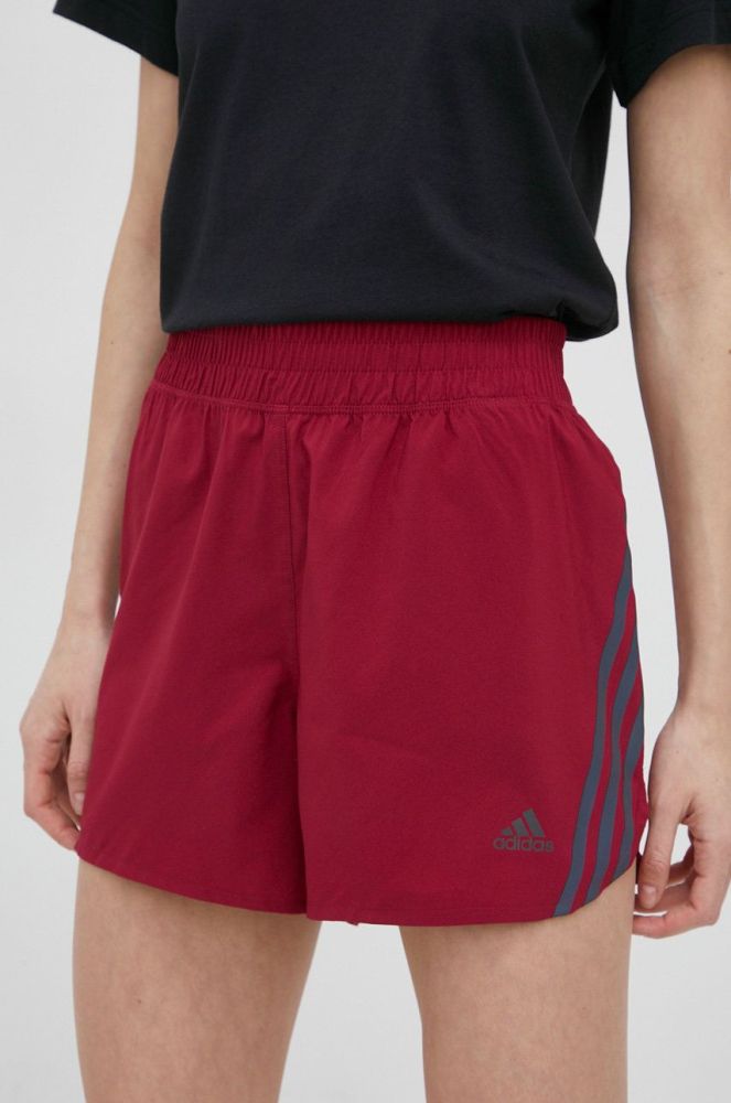 Шорти для бігу adidas Performance Run Icons H57186 жіночі колір фіолетовий з принтом середня посадка