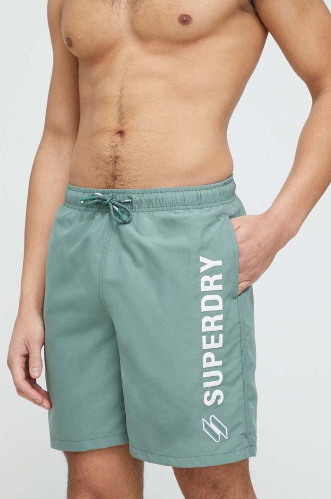 Купальні шорти Superdry колір зелений (3233134)