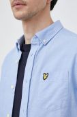 Бавовняна сорочка Lyle & Scott чоловіча regular комір button-down колір блакитний (3112561)