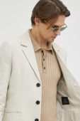 Льняний жакет Bruuns Bazaar Lino Karlo blazer колір бежевий