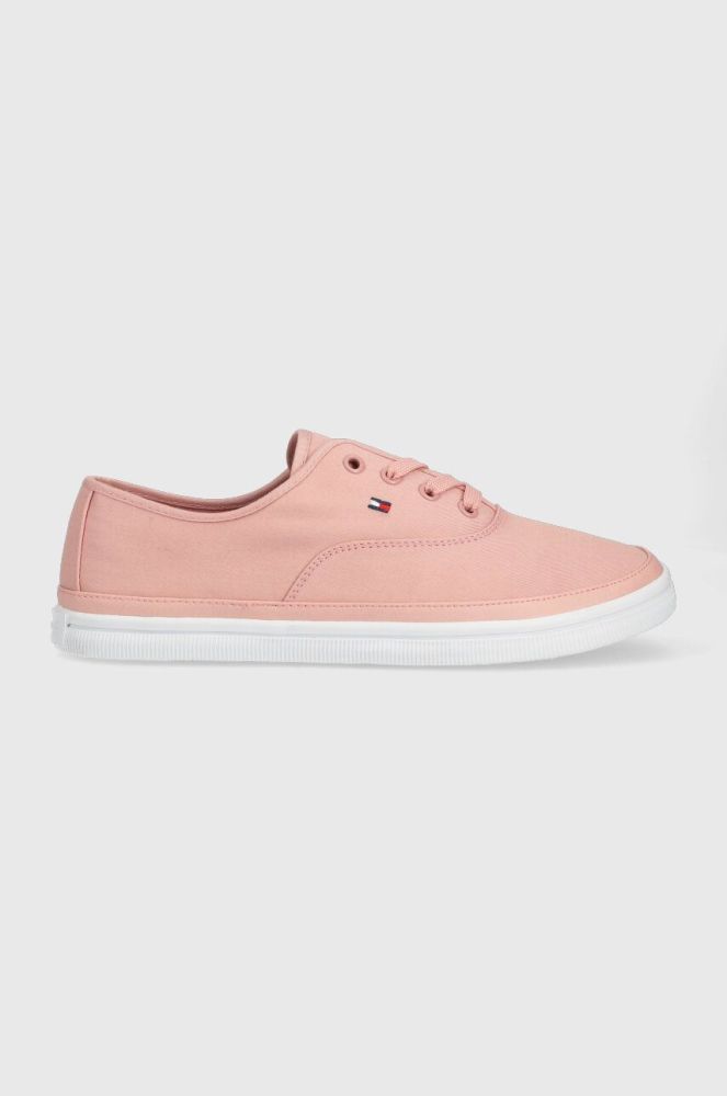 Кеди Tommy Hilfiger ESSENTIAL KESHA LACE SNEAKER жіночі колір рожевий FW0FW06955
