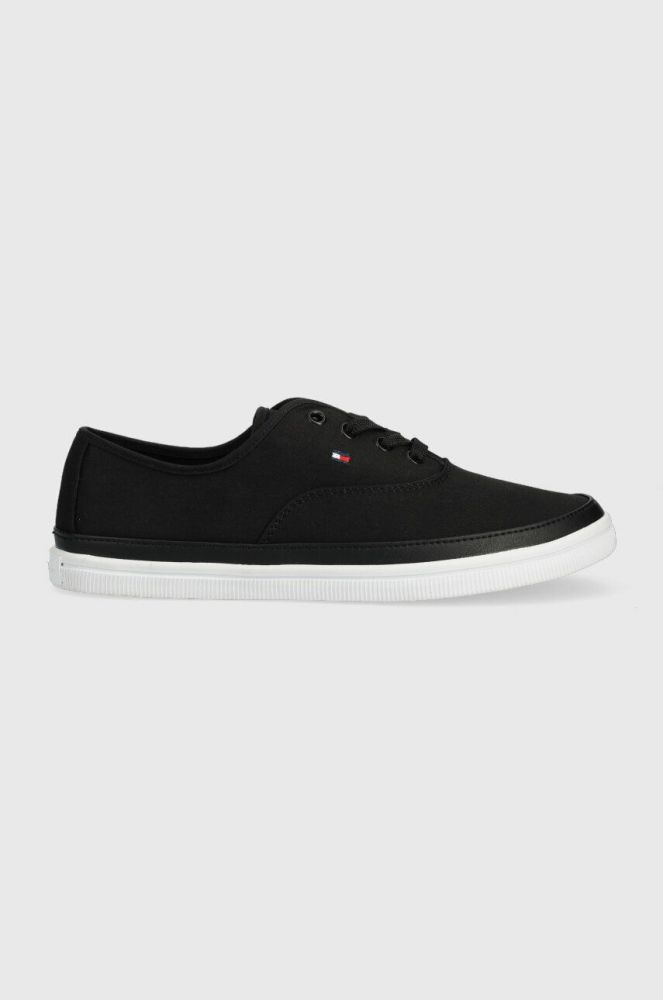 Кеди Tommy Hilfiger ESSENTIAL KESHA LACE SNEAKER жіночі колір чорний FW0FW06955