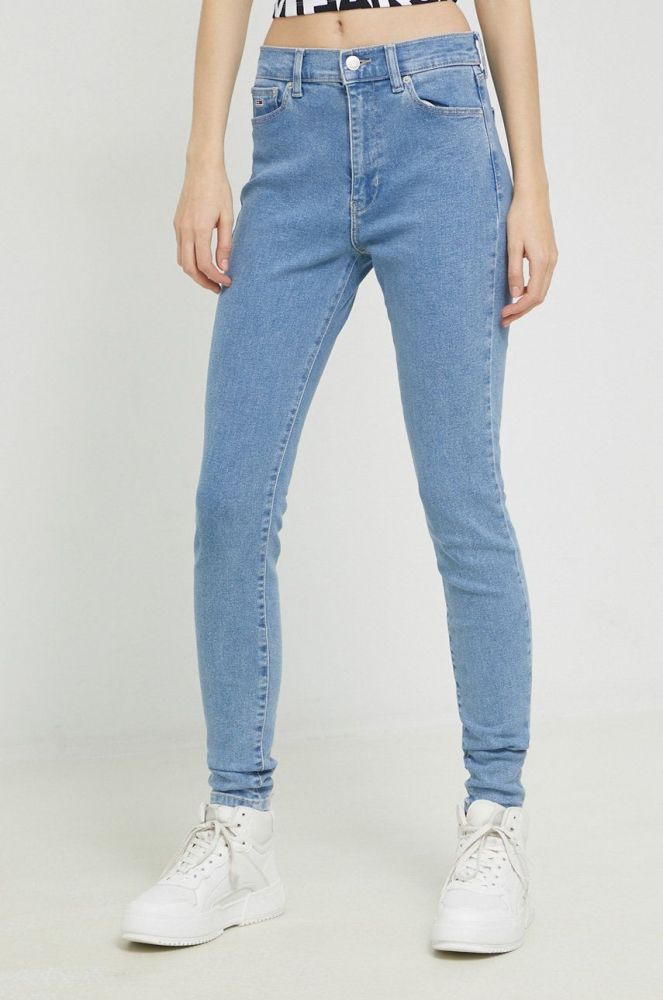 Джинси Tommy Jeans Sylvia жіночі висока посадка колір блакитний (2888359)