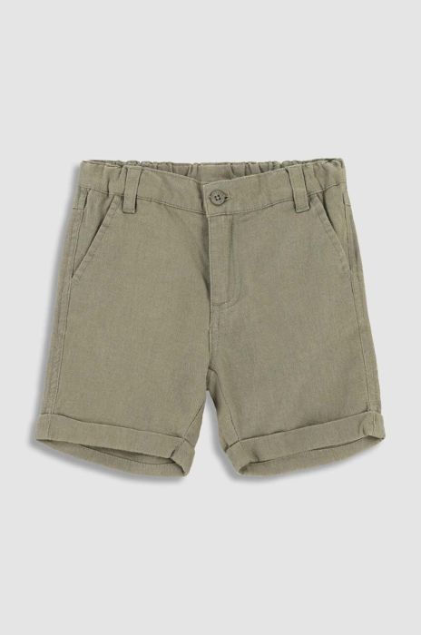 Шорти з льоном Coccodrillo колір зелений