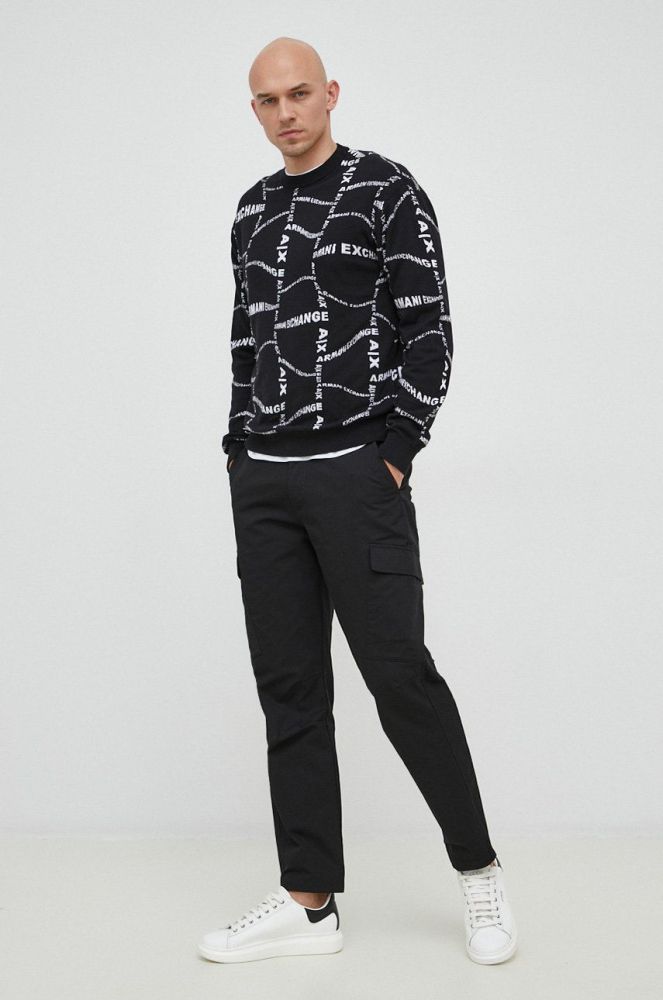 Штани Armani Exchange чоловічі колір чорний фасон cargo