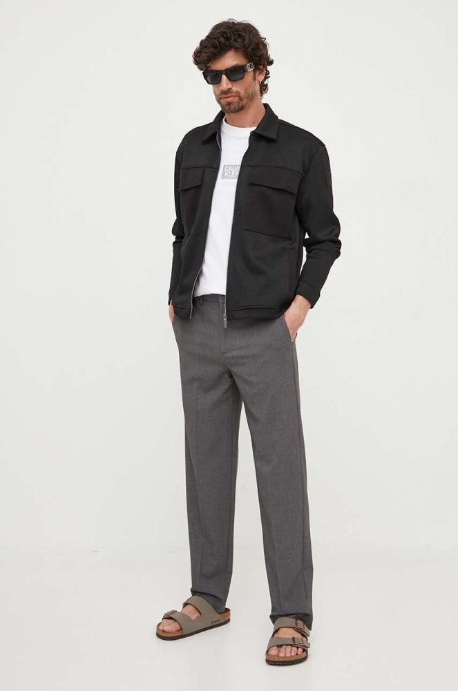Штани Lindbergh чоловічі колір сірий фасон chinos