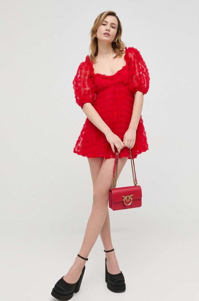 Сукня For Love & Lemons Hannah колір червоний mini розкльошена