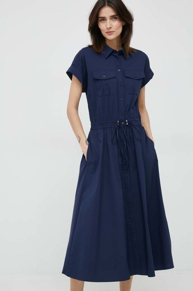 Сукня Lauren Ralph Lauren колір синій midi розкльошена (2891157)