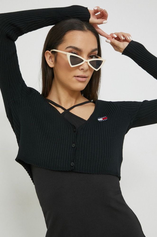 Джемпер Tommy Jeans жіночий колір чорний легкий (2878164)
