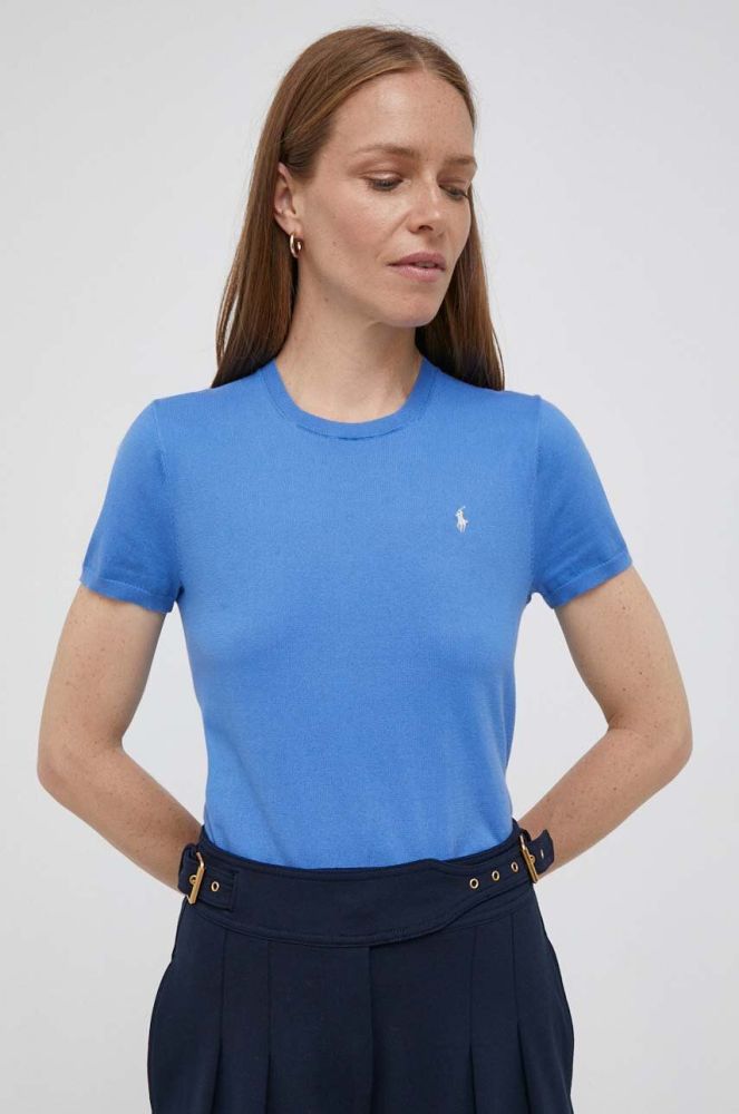 Футболка Polo Ralph Lauren жіночий колір блакитний