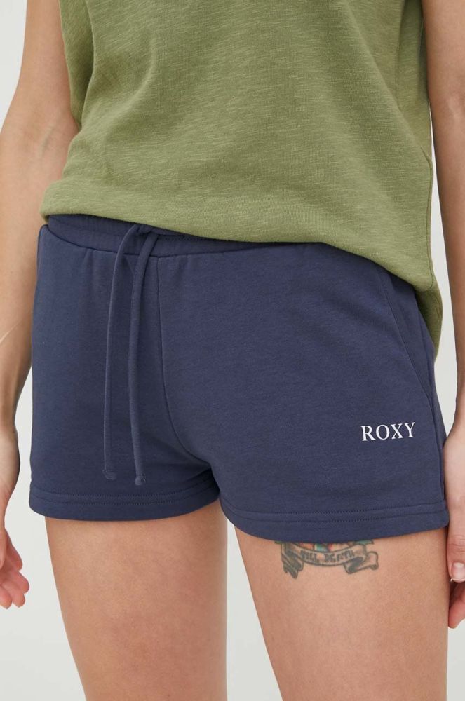Шорти Roxy жіночі однотонні середня посадка колір блакитний