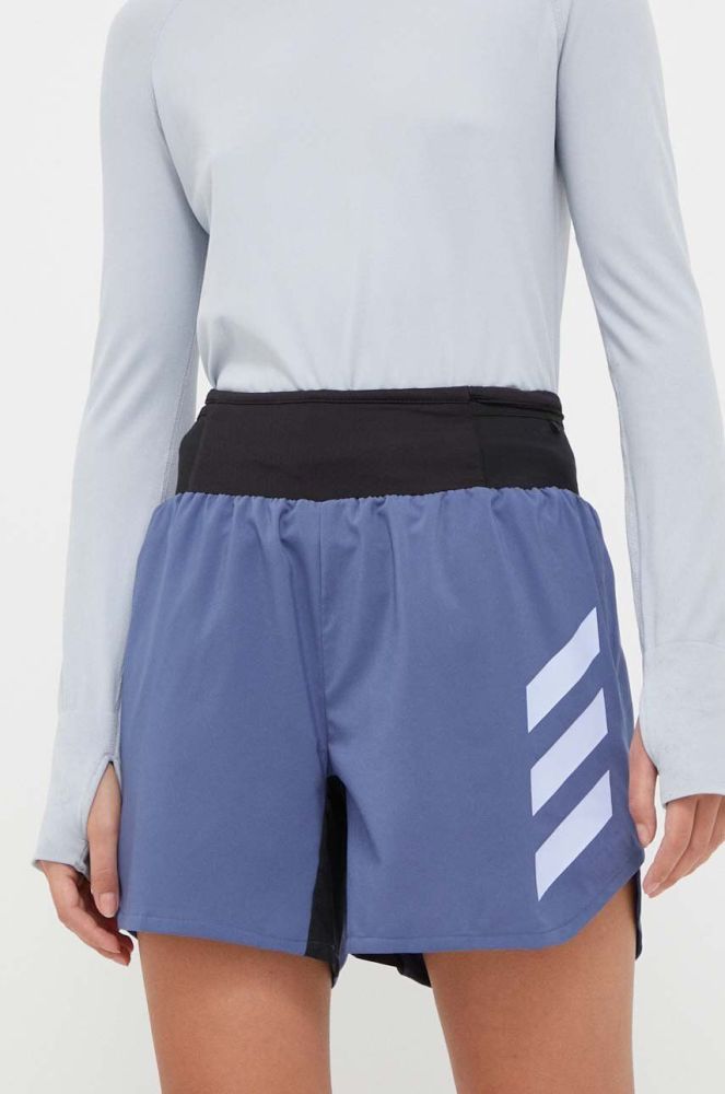 Спортивні шорти adidas TERREX Agravic жіночі з принтом висока посадка колір блакитний