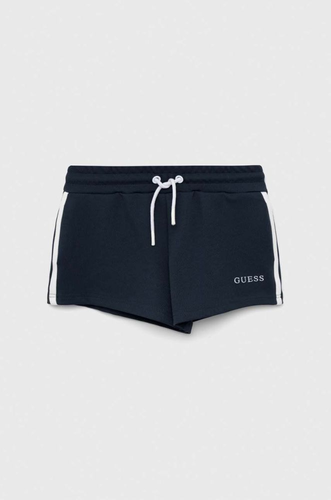 Дитячі шорти Guess колір синій з аплікацією регульована талія