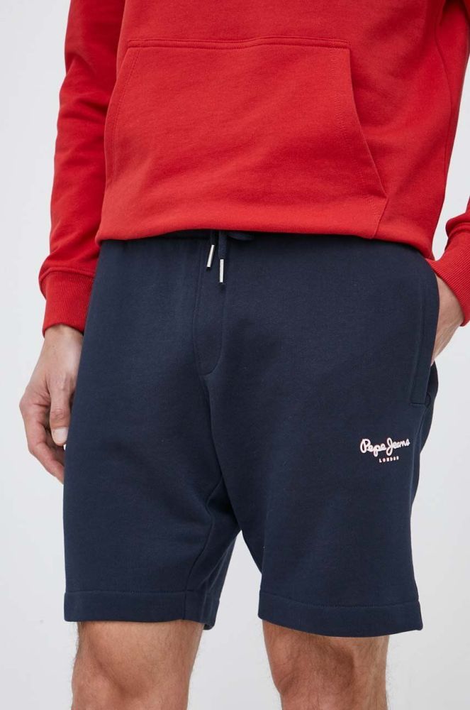 Бавовняні шорти Pepe Jeans Edward колір синій