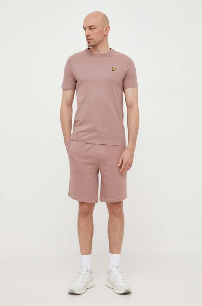 Бавовняні шорти Lyle & Scott колір рожевий