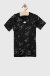 Дитяча футболка adidas B TF TEE колір чорний візерунок