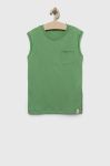 Дитячий топ United Colors of Benetton колір зелений однотонний (3234686)