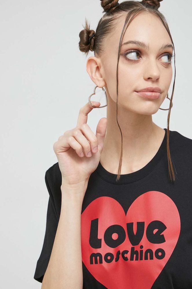 Бавовняна футболка Love Moschino колір чорний (3020484)