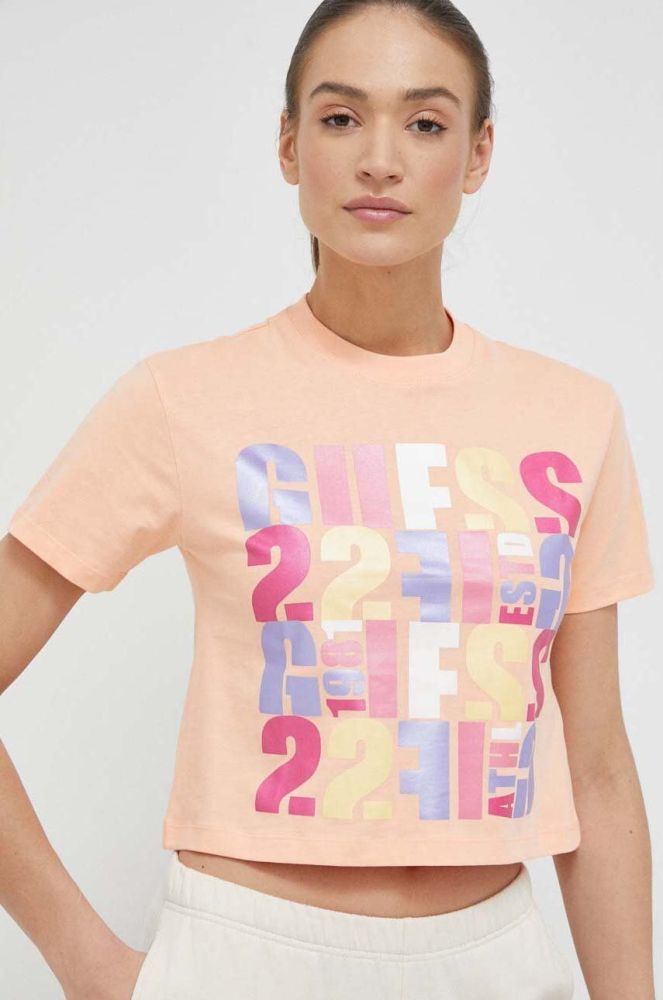 Бавовняна футболка Guess колір помаранчевий (3124511)