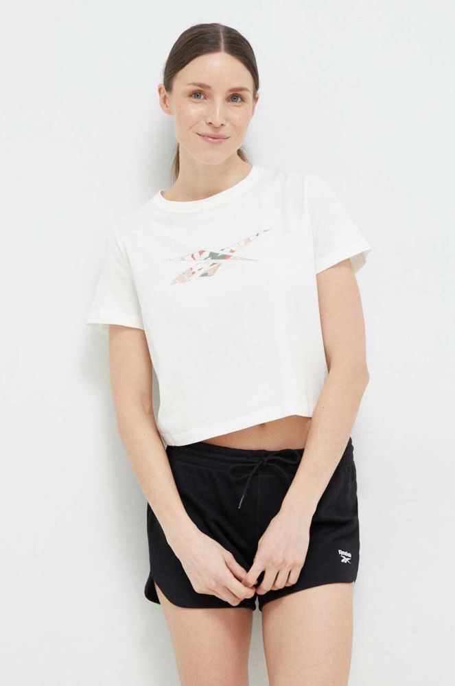 Бавовняна футболка Reebok колір білий (3075633)