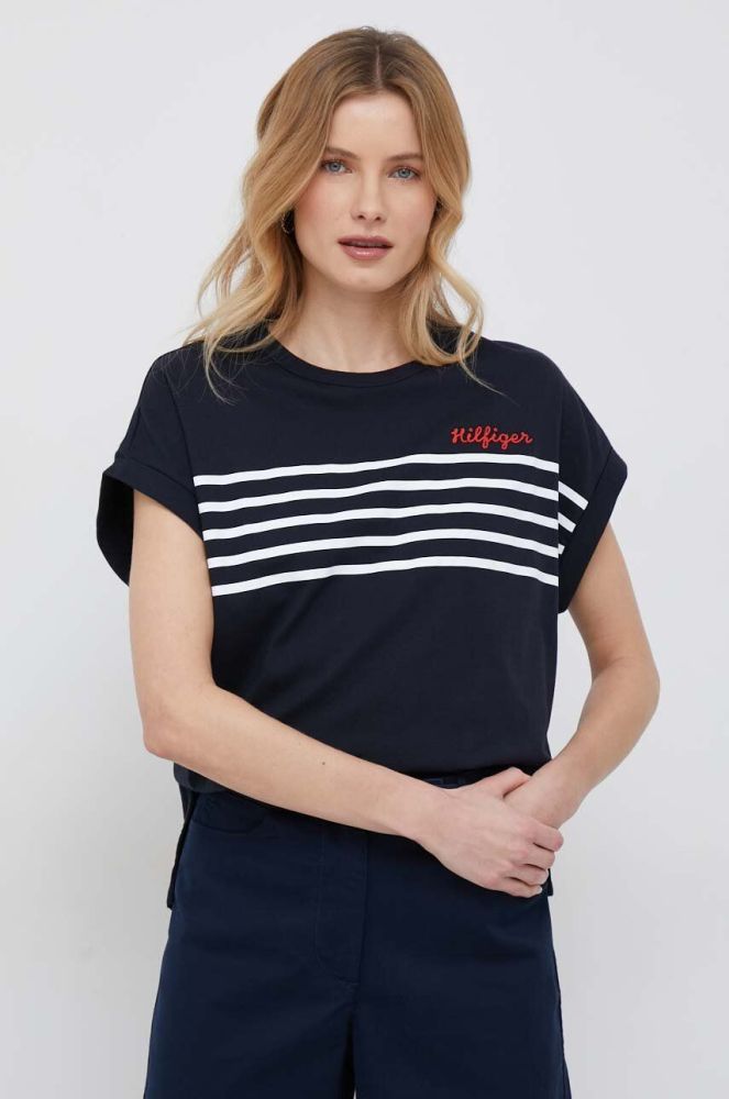 Бавовняна футболка Tommy Hilfiger колір синій (3099748)