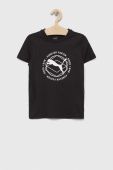 Дитяча бавовняна футболка Puma ACTIVE SPORTS Graphic Tee B колір чорний з принтом