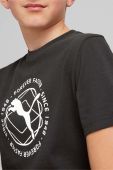 Дитяча бавовняна футболка Puma ACTIVE SPORTS Graphic Tee B колір чорний з принтом