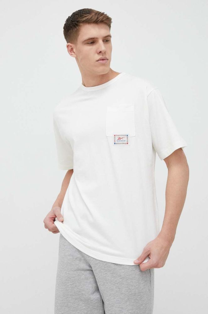 Футболка Reebok Classic чоловічий колір білий з принтом