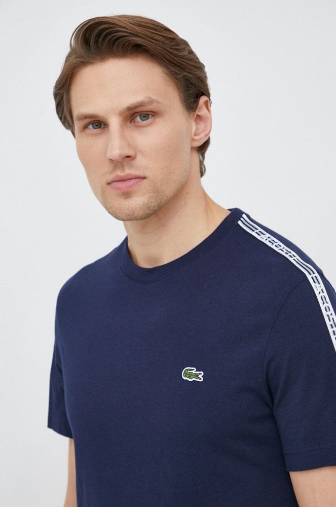 Бавовняна футболка Lacoste колір синій з аплікацією TH5071-001