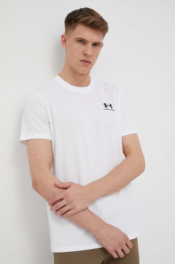 Тренувальна футболка Under Armour Logo Embroidered колір білий однотонна