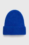 Шапка з вовною Answear Lab з товстого трикотажу колір блакитний