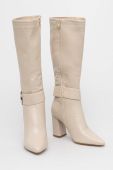 Чоботи Answear Lab жіночі колір бежевий каблук блок (3603832)